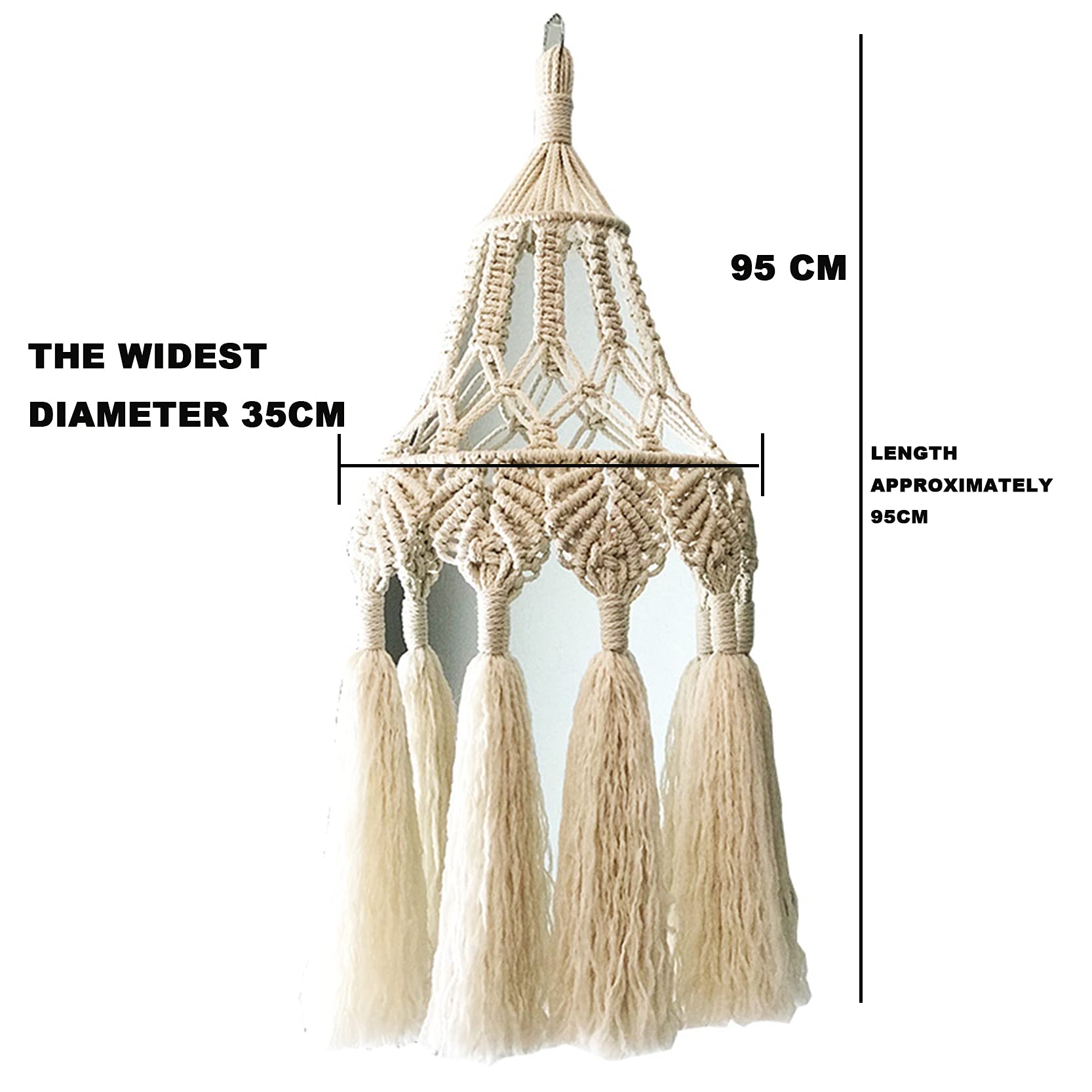 Amazon.co.jp : マクラメランプシェードボヘミアン、手作りコットン